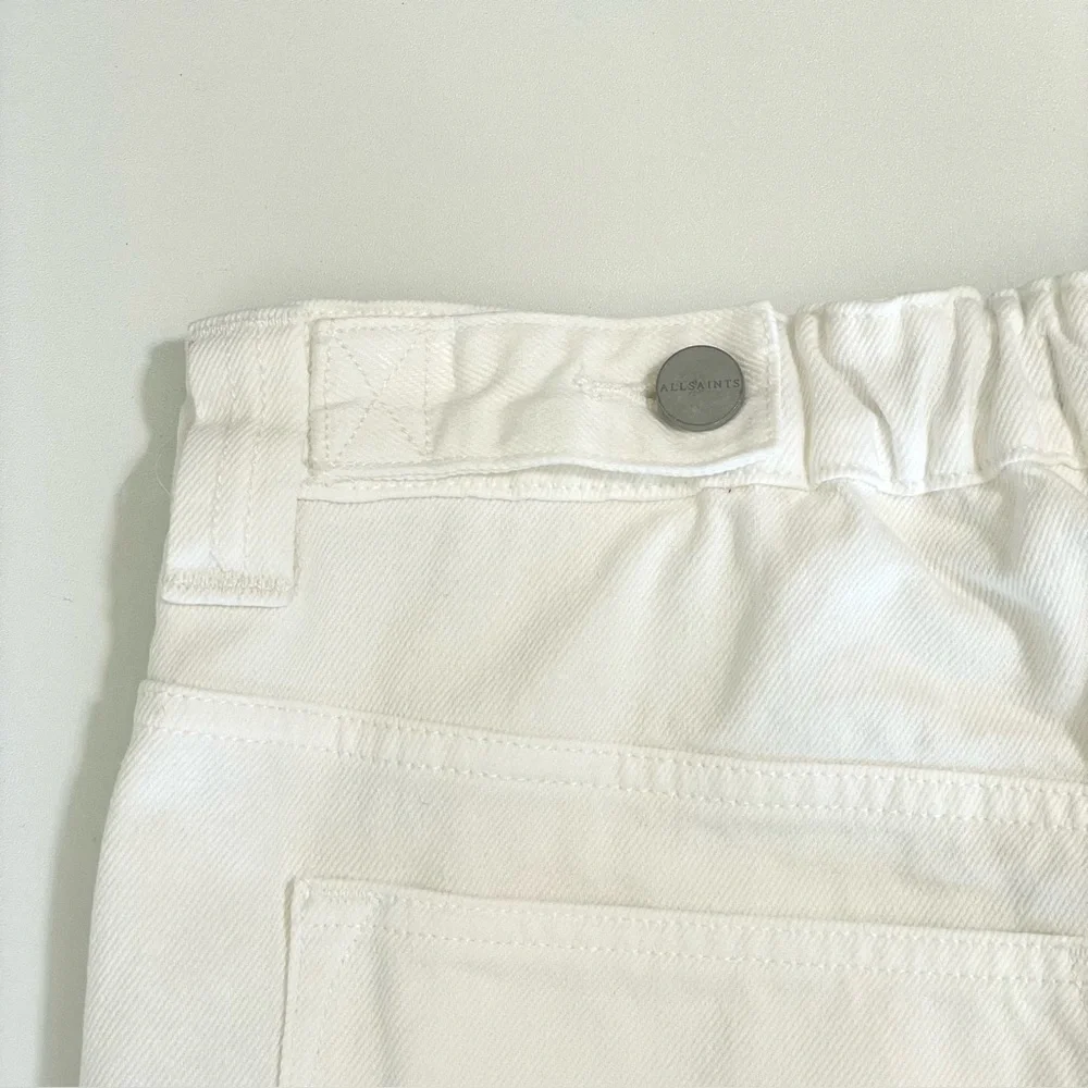 AllSaints Florence Cargo Jogger Pants Organic Twill Cotton Chalk White 8